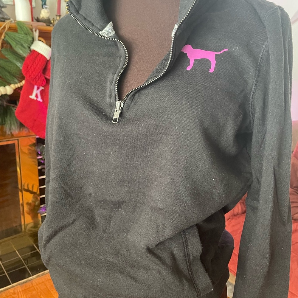 Victoria’s Secret Black Quarter-Zip Pullover